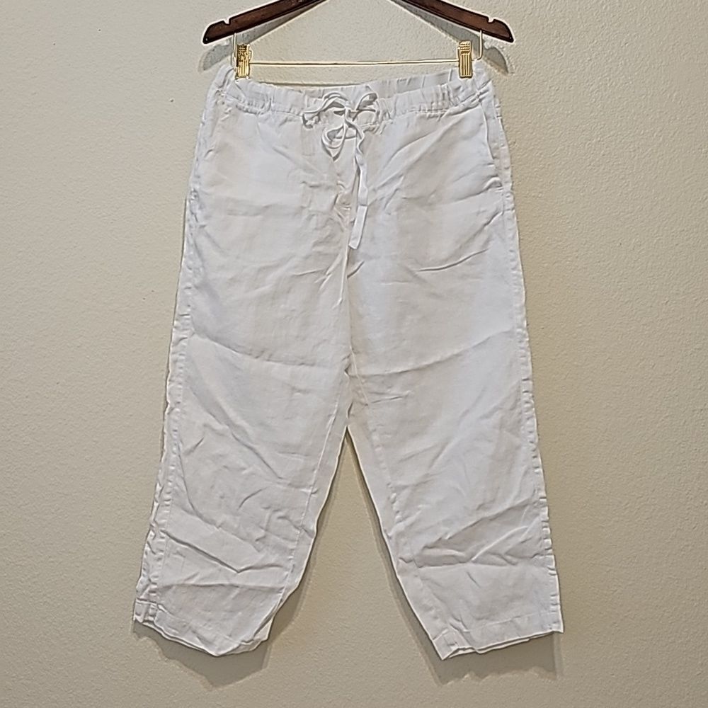 Pure jill linen cropped pants size Large